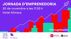 Banner de la Jornada de Emprendimiento con los colores corporativos del CETT 