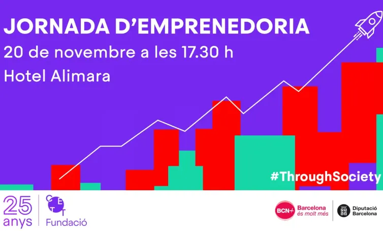 Banner de la Jornada de Emprendimiento con los colores corporativos del CETT 