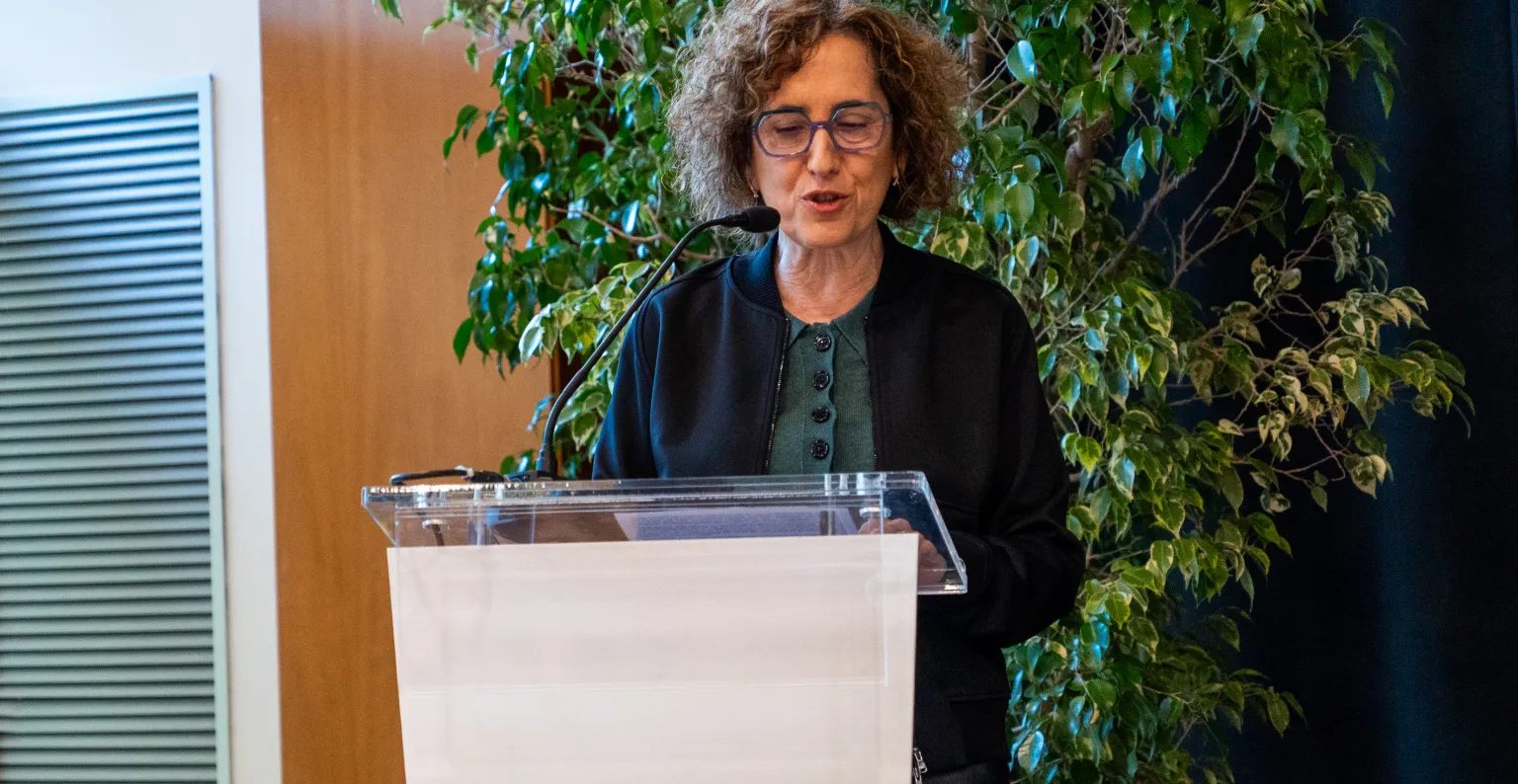 Persona en el atril dando un discurso