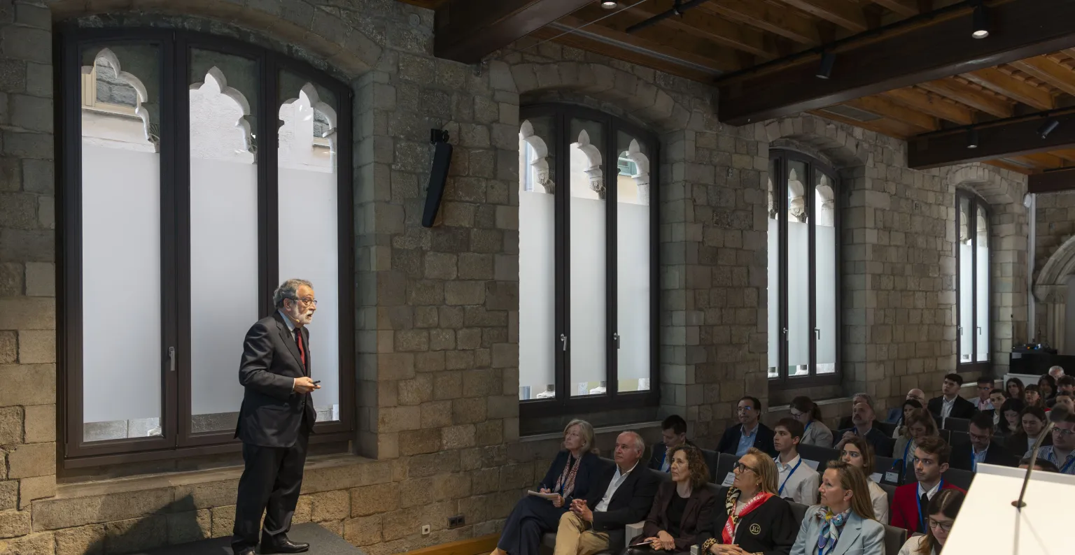 persona haciendo una ponencia