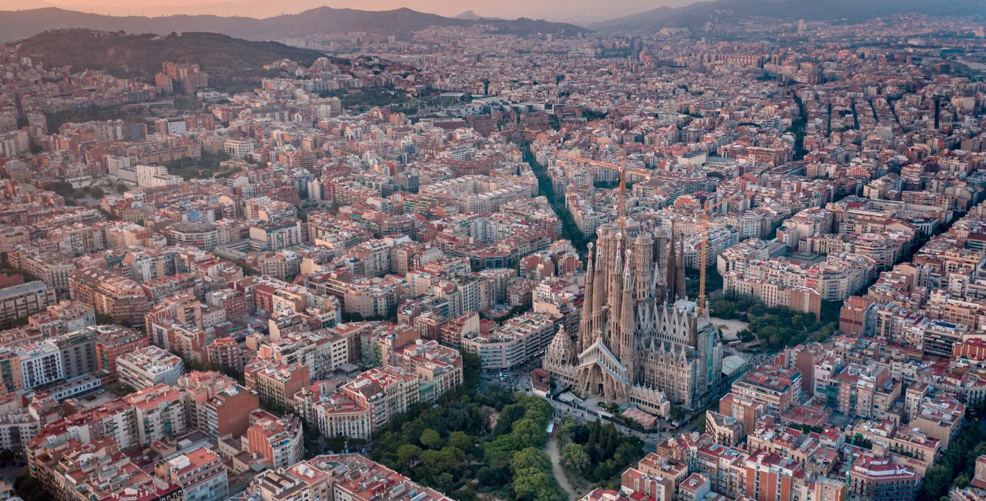 ciudad de Barcelona vista desde el aire